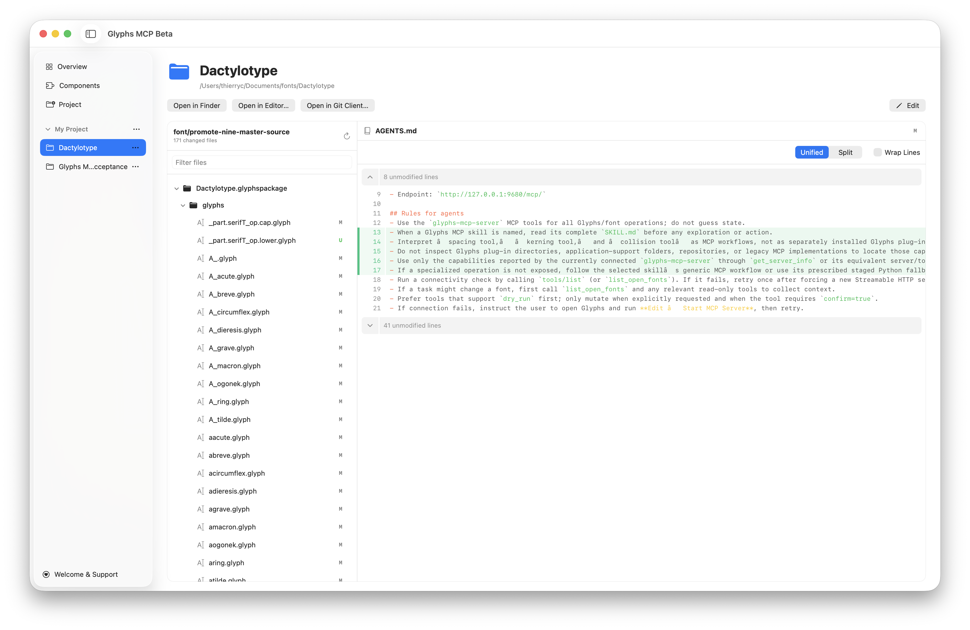 Read-only Git diff browser