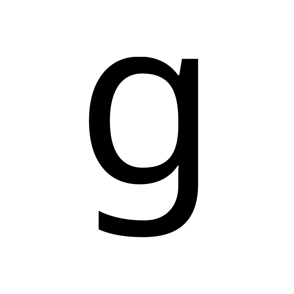 Raster source for lowercase g