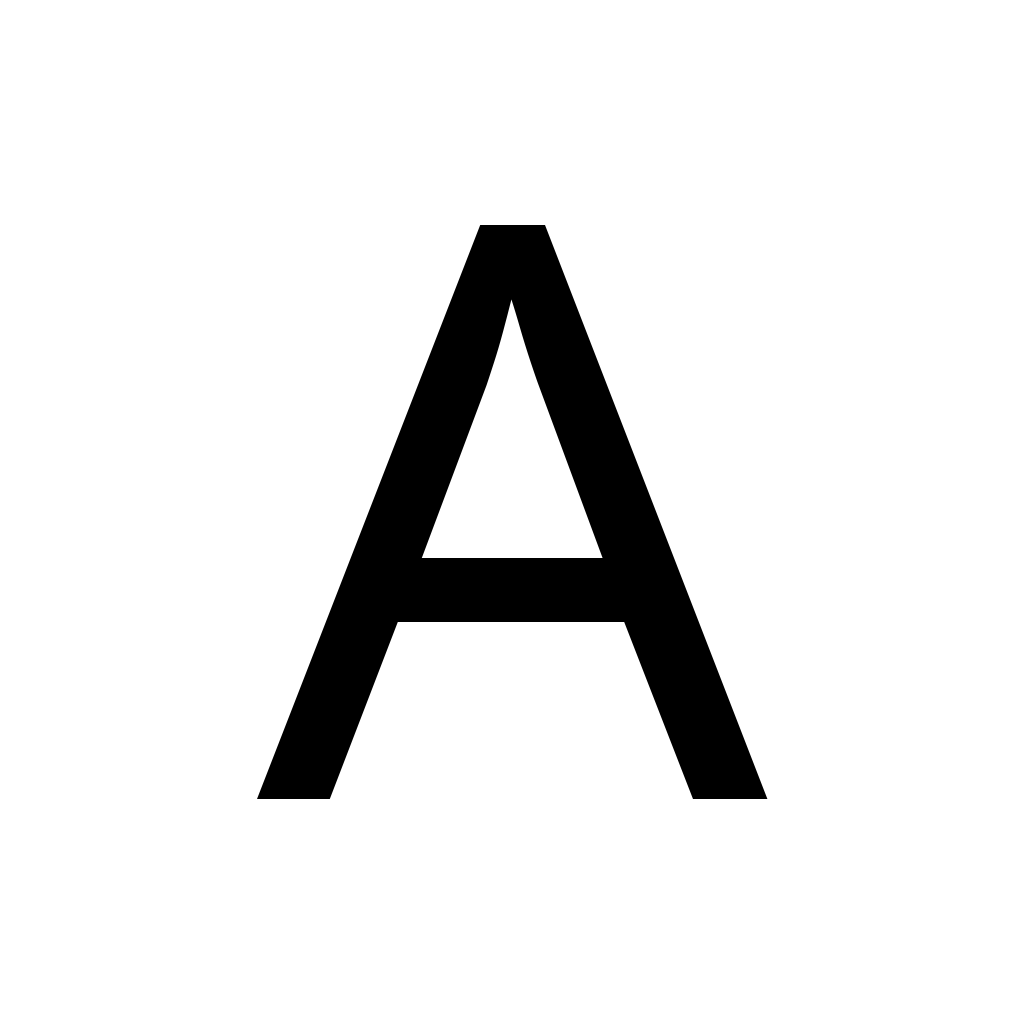 Raster source for uppercase A